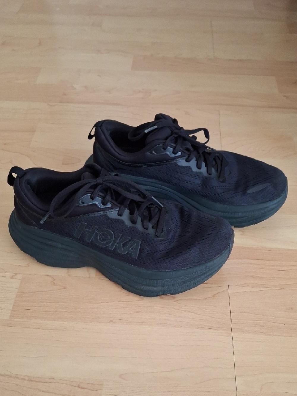 Hoka One One Womens Bondi 8 Wide Black Running Shoes Size 9D